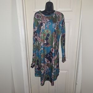 No brand boho graphic dress with pockets 2XL